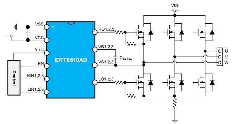 ID7T0610AD無刷青青草视频黄色60v應用電路圖